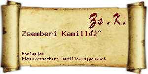 Zsemberi Kamilló névjegykártya